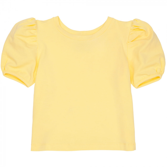 Dievčenské tričko s balónovými rukávmi žlté TUTU