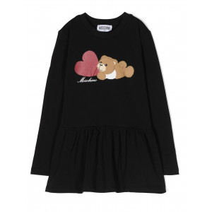 Dievčenská tunika Teddy bear heart čierna MOSCHINO