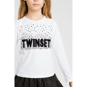 Dievčenské tričko biele s textom TWINSET