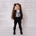 Dievčenské nohavice s glitrami a mašľou čierne SHINE AND GLOW DAGA