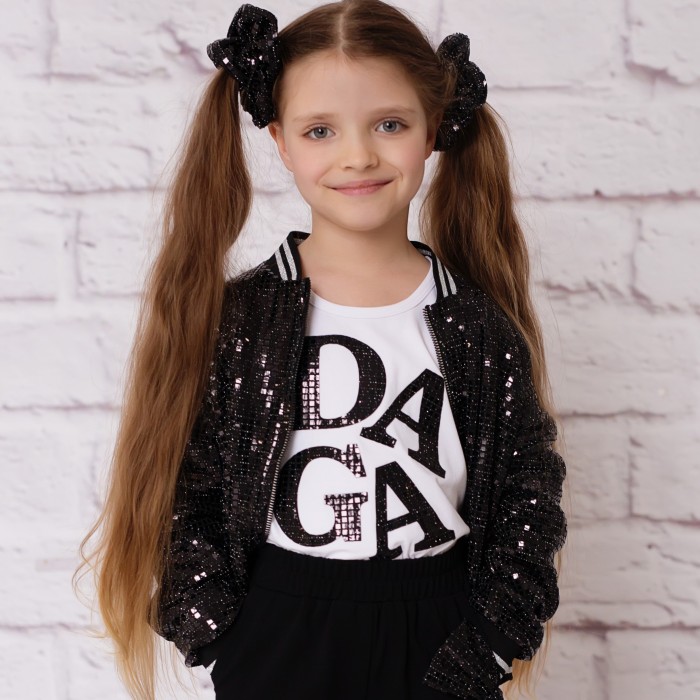 Dievčenské tričko s aplikáciou biele SHINE AND GLOW DAGA