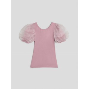 Dievčenské tričko s naberanými púdrovo ružové TUTU
