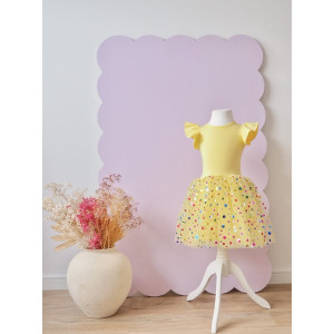 Dievčenské šaty Madeline konfetové žlté TUTU