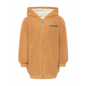 Detská mikina z umelej kožušiny hnedá MOSCHINO