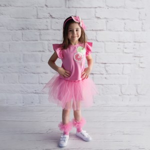 Dievčenské sukňo-šortky s tylom ružové LEMON POWER DAGA