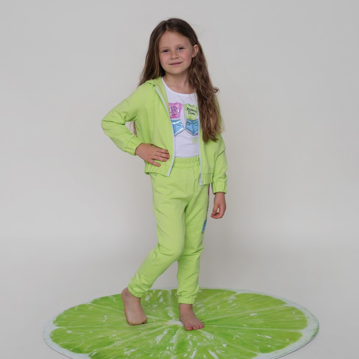 Dievčenské nohavice s potlačou svetlo zelené LEMON POWER DAGA