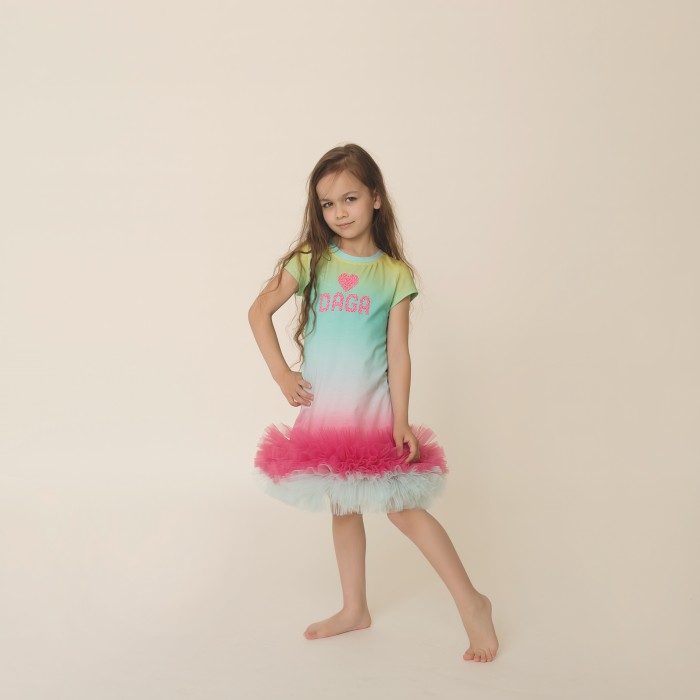 Dievčenské šaty s volánom farebné FROZEN PLEASURE DAGA