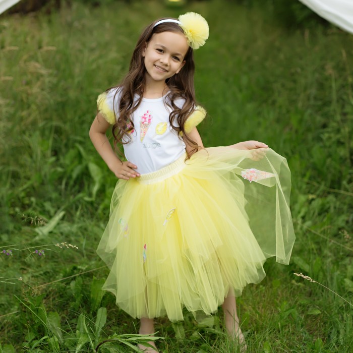 Dievčenská sukňa tylová žltá FROZEN PLEASURE DAGA