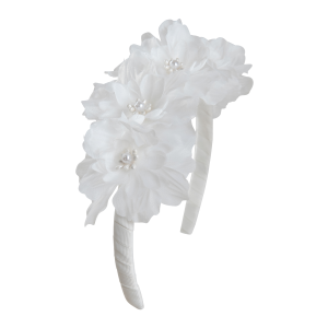 Dievčenská čelenka s kvetmi a perlami DAGA