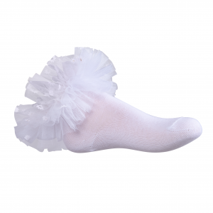 Dievčenské ponožky s tylom biele MISS DAISY DAGA