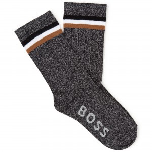 Ponožky pruhované čierne BOSS