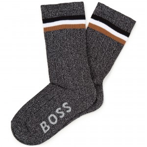 Ponožky pruhované čierne BOSS