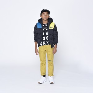 Chlapčenská bunda puffer obojstranná DKNY