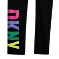 Dievčenské legíny s farebným logom čierne DKNY