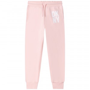 Dievčenské joggingové nohavice ružové DKNY