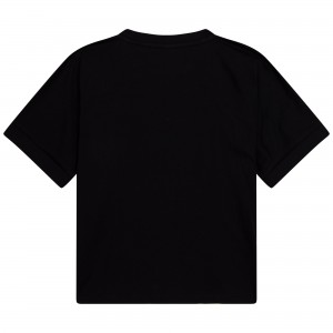 Dievčenské tričko s farebným logom čierne DKNY