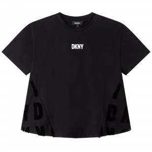 Dievčenská tunika krátka čierna DKNY