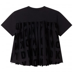 Dievčenská tunika krátka čierna DKNY