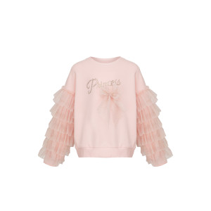 Dievčenská tunika s volánovými rukávmi ružová SPARKLE BLUSH