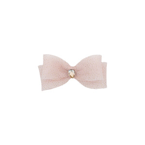 Dievčenská spona do vlasov s mašľou ružová SPARKLE BLUSH