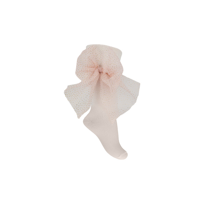Dievčenské ponožky s mašľou SPARKLE BLUSH