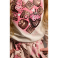 Dievčenská mikina s potlačou ružová CHOCOLATE TEDDY