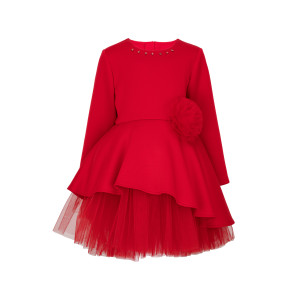Dievčenské elegantné šaty červené MINI PRIMA