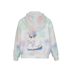 Dievčenská mikina s labuťou PASTEL BLOOM