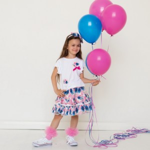 Dievčenské tričko Balloon biele DAGA
