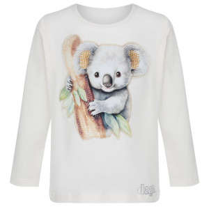 Dievčenské tričko s potlačou biele KOALA