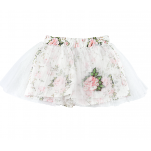 Dievčenské sukňo/šortky s tylovou sukňou Beauty Rose krémové DAGA