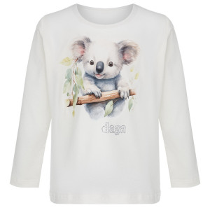 Dievčenské tričko s potlačou zelenkavé KOALA