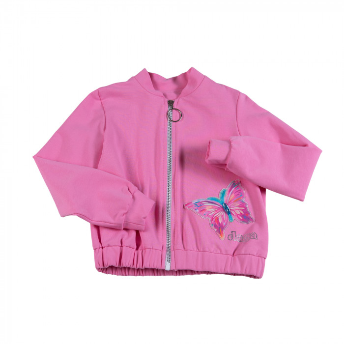 Dievčenská bomber mikina s motýľom ružová PINK PARADISE