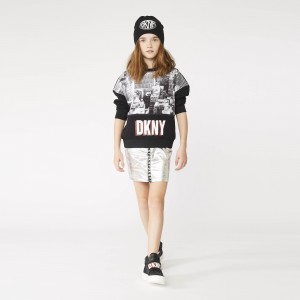 Tenisky členkové na suchý zips čierne DKNY