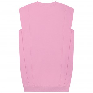 Dievčenské mikinové šaty bez rukávov ružové DKNY