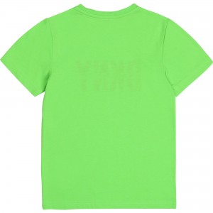 Chlapčenské tričko neónové zelené DKNY