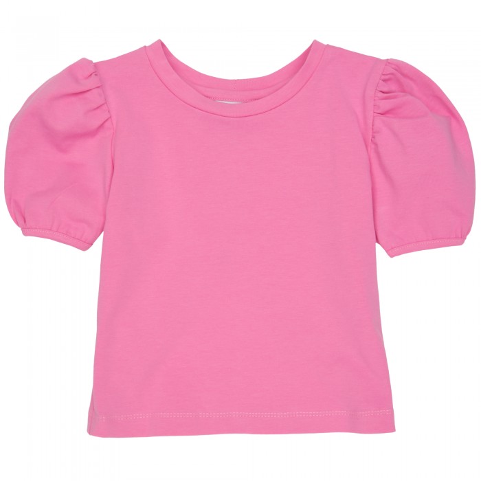 Dievčenské tričko s balónovými rukávmi žuvačkové ružové TUTU