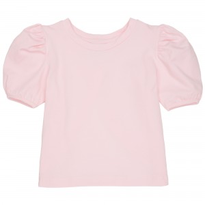 Dievčenské tričko s balónovými rukávmi svetlo ružové TUTU