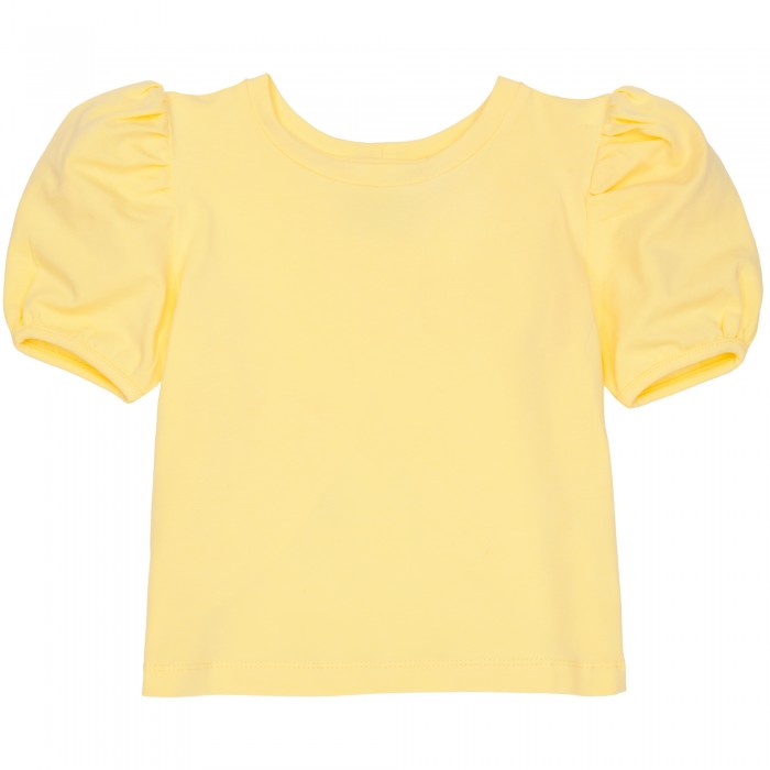 Dievčenské tričko s balónovými rukávmi citrónové