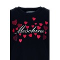 Dievčenská mikina s potlačou a kamienkami čierna MOSCHINO