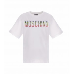 Dievčenské tričko oversize biele MOSCHINO