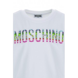 Dievčenské tričko oversize biele MOSCHINO