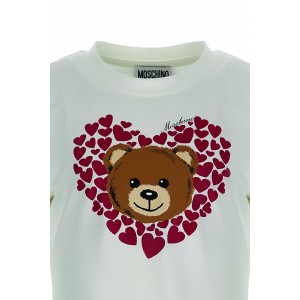 Dievčenské tričko s potlačou TEDDY Bear biele MOSCHINO