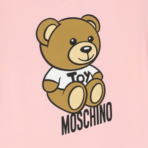 Dievčenské šaty s Teddy Bear ružové MOSCHINO