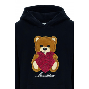 Dievčenské mikinové šaty Teddy bear heart čierne MOSCHINO