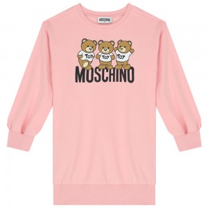 Dievčenské mikinové šaty ružové MOSCHINO
