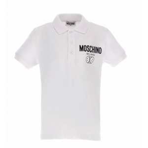 Chlapčenské polo tričko  s logom biele MOSCHINO