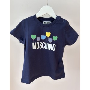 Unisex tričko s krátkym rukávom tmavo modré MOSCHINO