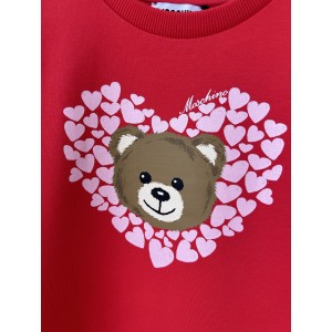 Dievčenské mikinové šaty Teddy bear heart červené MOSCHINO