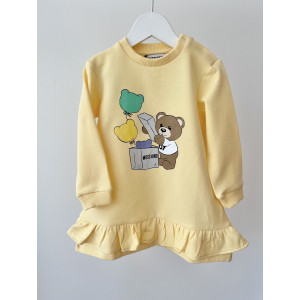 Dievčenské šaty s Teddy Bear žlté MOSCHINO